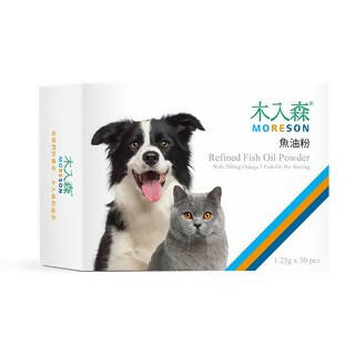 MORESON - Refined Fish Oil Powder 1.25g x 30pcs - for Cats & Dogs (With 280mg Omega 3 Fish Oil per Serving) MRSCD002