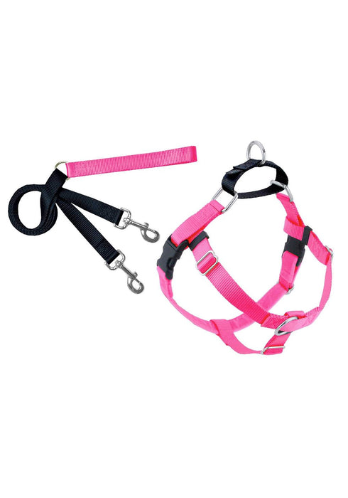 2 Hounds Design Freedom No Pull Dog Harness and Dog Leash - Pink
