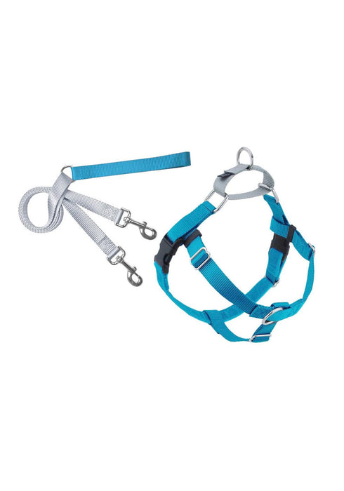 2 Hounds Design Freedom No Pull Dog Harness and Dog Leash - Turquoise