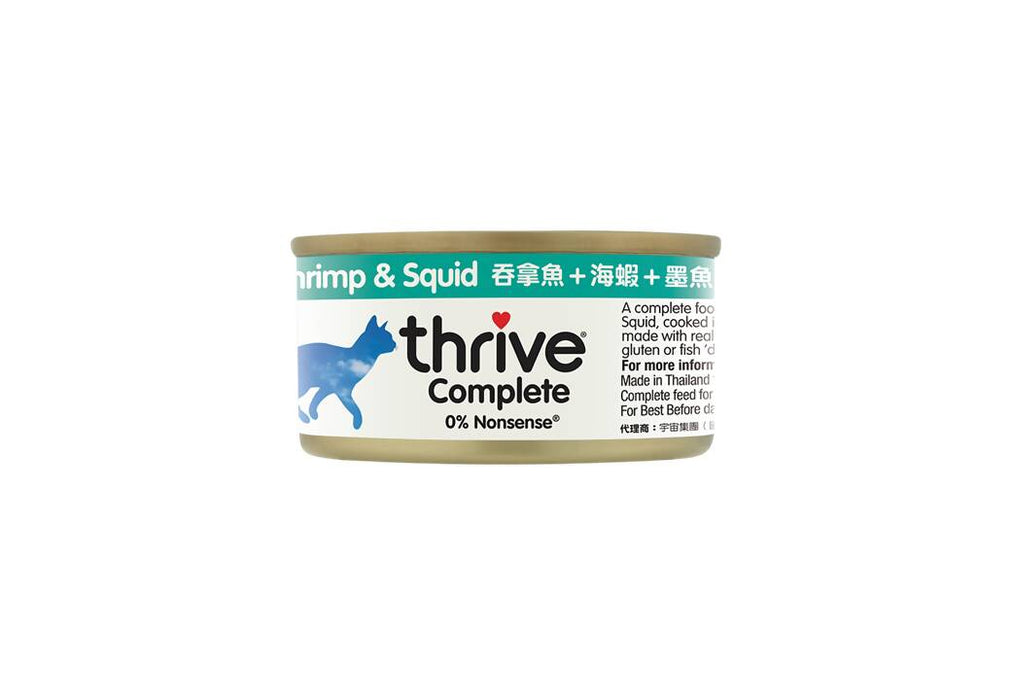 thrive - Whole meal 100% Tuna With Shrimp & Squid 75g x 12 (Licensed Goods) [TSS75]