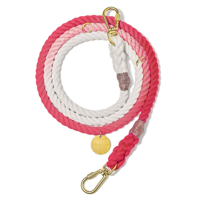 Found My Animal Adjustable Coral Ombre Cotton Rope Dog Leash