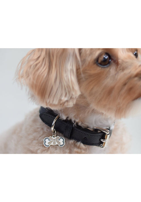Bone & Home New Cheltenham Leather Dog Collar - Black