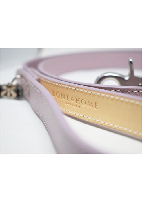 Bone & Home New Cheltenham Leather Dog Leash - Pink