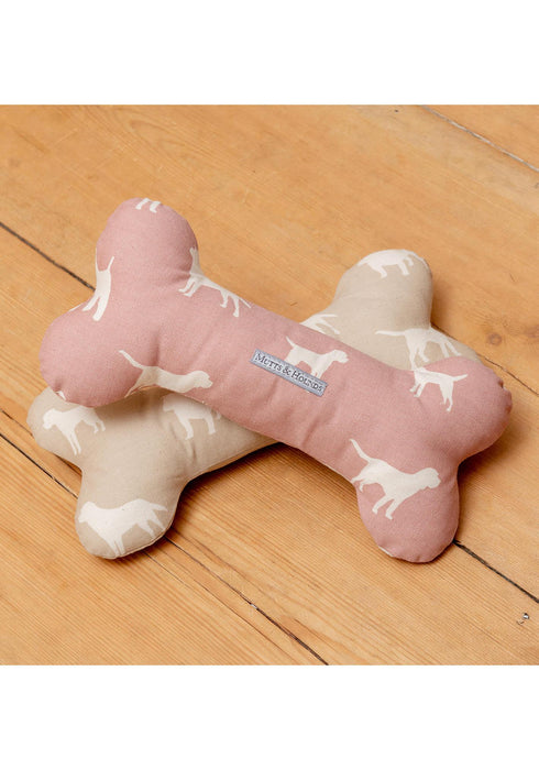 Mutts and Hounds Old Rose Bone Squeaky Dog Toy