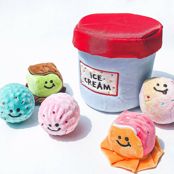 Ice Cream Dog Toy Squeaky ( Tub with 3 scoops only)