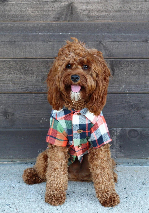 Dog Threads Havest Flannel Plaid Dog Shirt