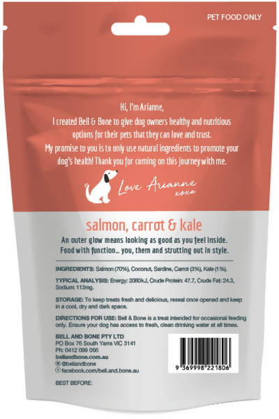 BELL & BONE Freeze Dried Raw Treats - Salmon with Carrot and Kale 100g