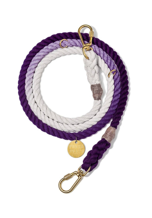 Found My Animal Adjustable Purple Ombre Cotton Rope Dog Leash