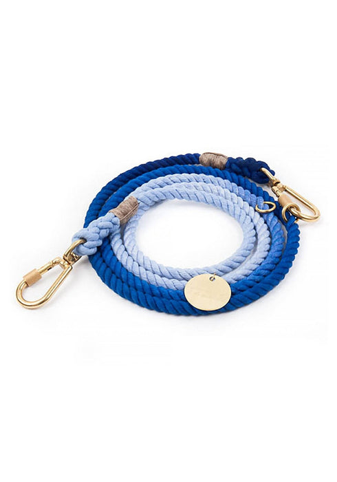 Found My Animal Latty Blue Adjustable Ombre Cotton Rope Dog Leash