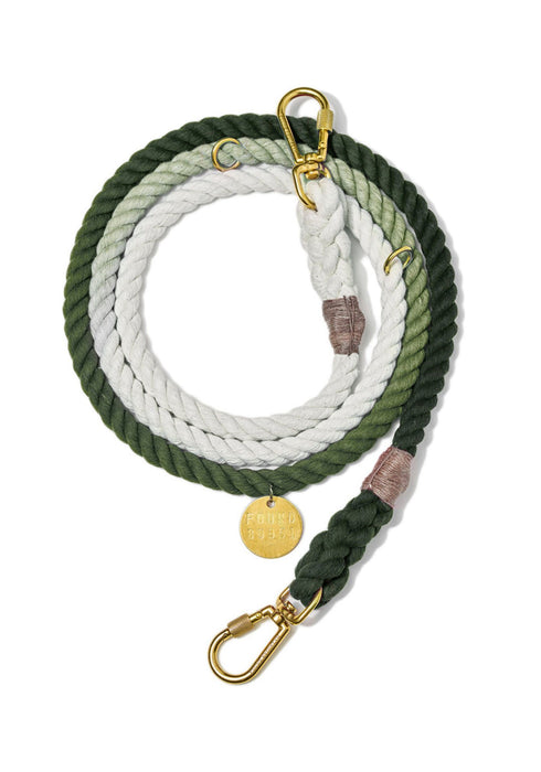 Found My Animal Olive Adjustable Ombre Cotton Rope Dog Leash