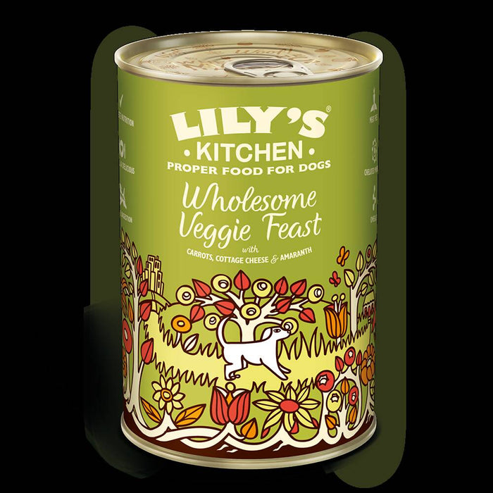 LILY'S KITCHEN - Wholesome Veggie Feast With Carrots, Cottage Cheese Adult Dog Canned 400g x 6 [DVF17]