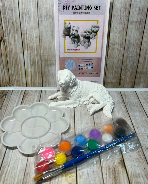 JC 100% Handmade - Aroma Stone Painting BOX SET (Golden Retriever)