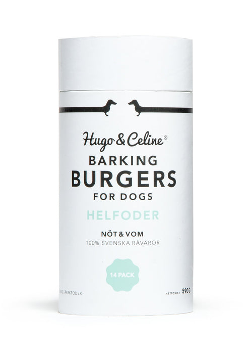 Hugo & Celine Barking Burger Air-Dried Dog Food - Organic Beef and Tripe - Pack of 14 (590 g)
