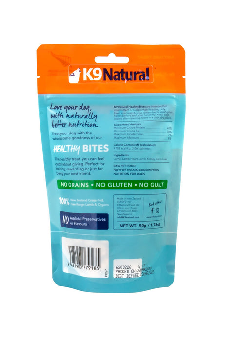 K9 Natural Freezed Dried Healthy Bites Dog Treats - Lamb 50g