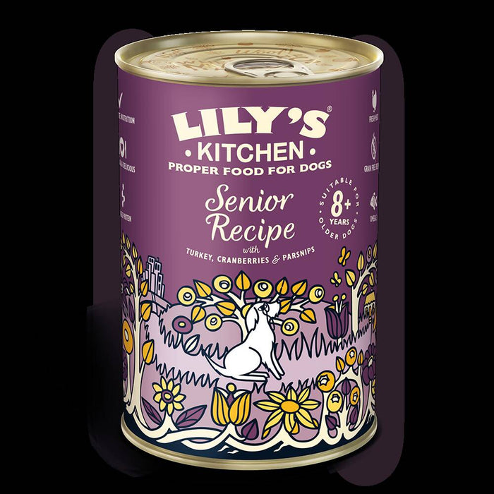 LILY'S KITCHEN - Turkey Cranberries & Parsnips, Senior Recipe Grain Free Dog Food 400g x 6 [DST11]