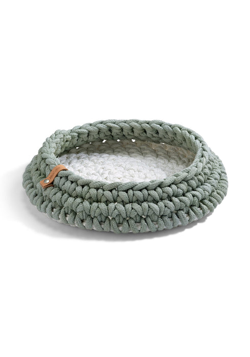 MiaCara Nido Crocheted Cat Basket Bed - Mint