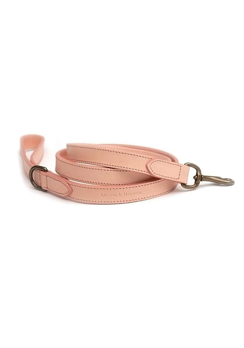 Mutts and Hounds Leather Dog Leash - Pink