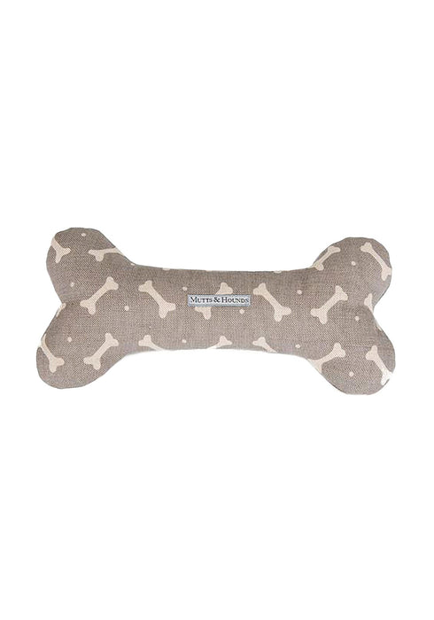 Mutts And Hounds Mushroom Bone Linen Squeaky Dog Toy
