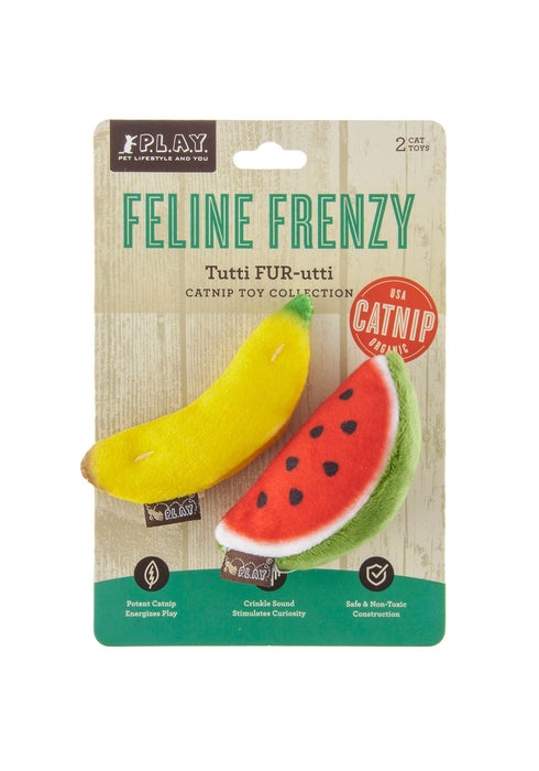 P.L.A.Y. Feline Frenzy Cat Plush Toy - Frutti Furutti Tropical Fruit