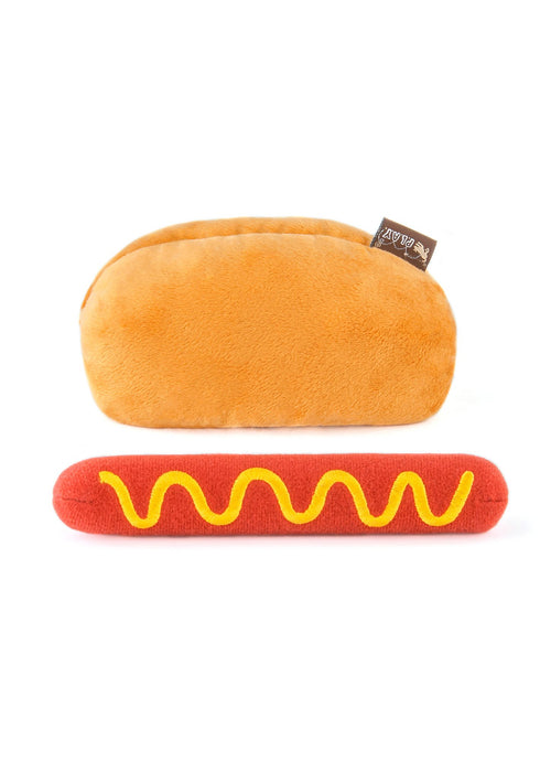 P.L.A.Y. Hot Dog Plush Dog Toy