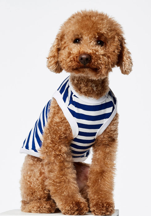 The Painter's Wife Daniel Striped Dog Tank Top - Blue