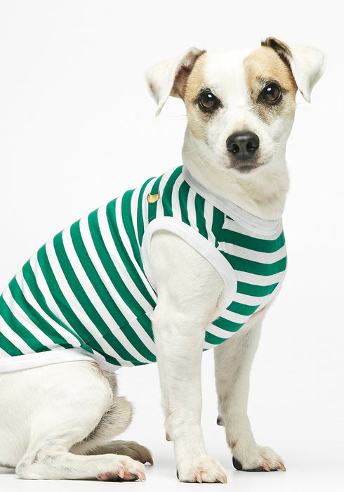 The Painter's Wife Daniel Striped Dog Tank Top - Green