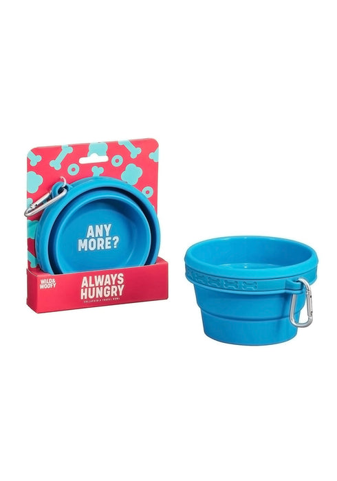 Wild & Woofy Always Hungry Collapsible Cat & Dog Travel Bowl