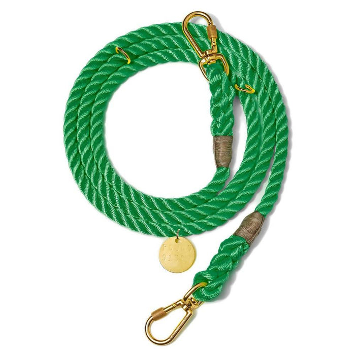 Found My Animal Adjustable Miami Green Ombre Cotton Rope Dog Leash
