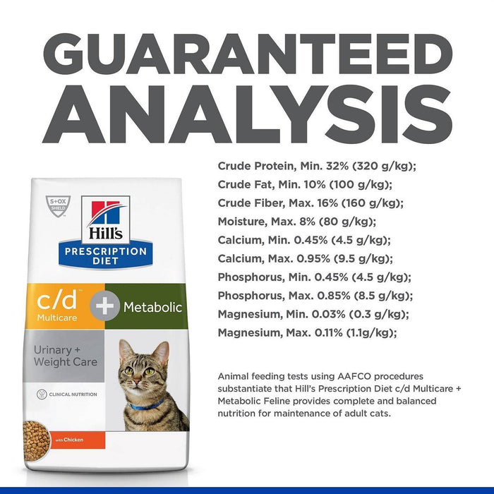 Hill's Prescription Diet c/d Multicare + Metabolic Chicken Flavor Dry Cat Food (Best Before: 2024/3/1)