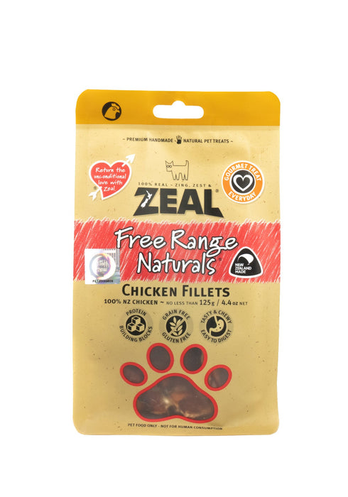Zeal® Free Range Natural Chicken Fillets Dog Treats 125g