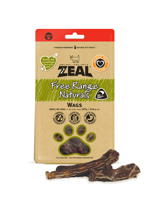 Zeal® Veal Wags Dog Treats 125g
