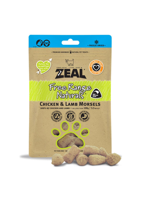 Zeal® Freeze Dried Chicken & Lamb Dog Treats 100g