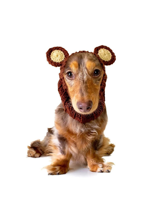 Zoo Snoods Grizzly Bear Knitted Dog Hat