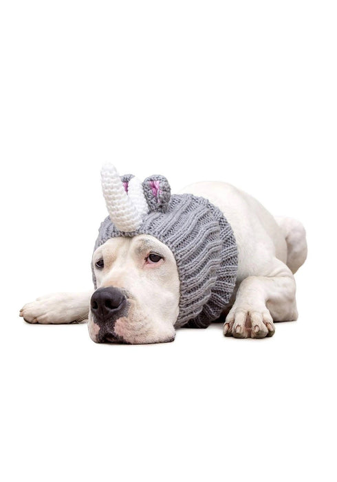 Zoo Snoods Rhino Knitted Dog Hat