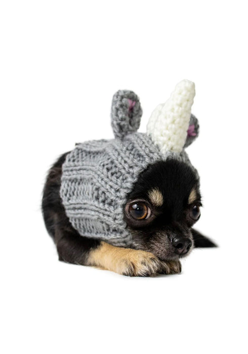Zoo Snoods Rhino Knitted Dog Hat