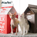 

MissPet - 趣味牛奶盒貓抓板│原味牛奶│貓窩│貓屋│不同口味│送貓草
