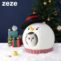

Zeze - 聖誕雪人貓窩│封閉式冬季保暖貓窩│聖誕貓窩│四季貓窩