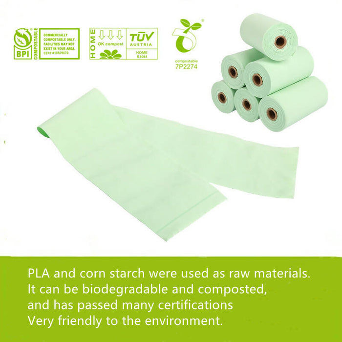 【90 Days Biodegradable】Earth Friendly Biodegradable Corn Starch Pet Poop Garbage Bag│24 Rolls