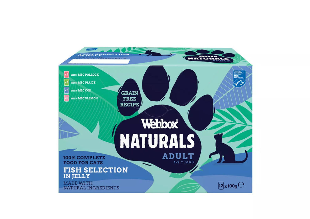 Webbox Naturals - Fish in Jelly Wet Cat Food 1x12 pouches (Case)