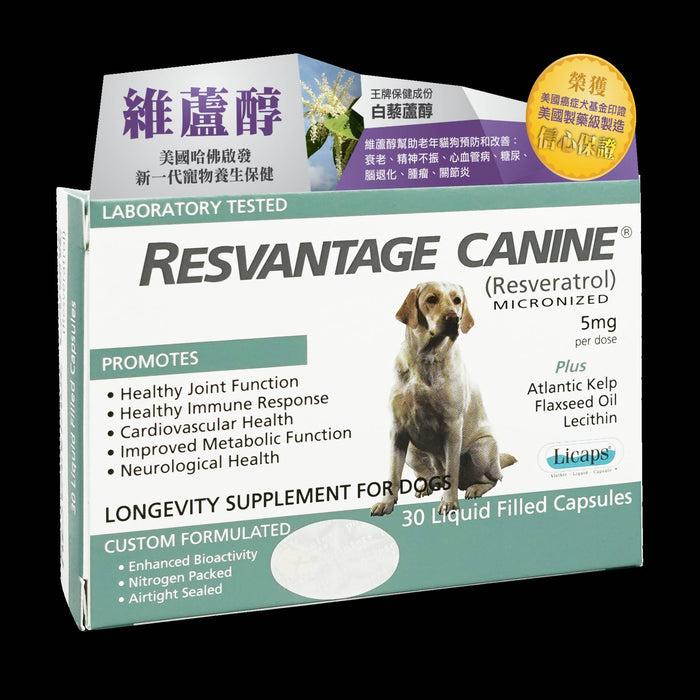 Resvantage® - Canine Longevity Supplement For Dog 30 Capsules