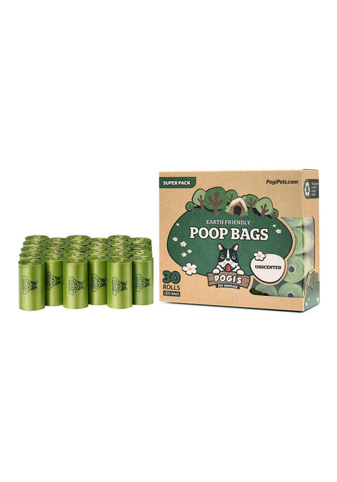 Pogis Pet Supplies Composable Dog Poop Bags Refill Pack Of 30 Rolls Unscented