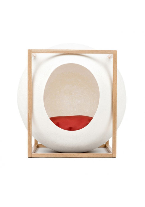 Meyou Paris The Cube Cat Bed Ivory - Wood Edition